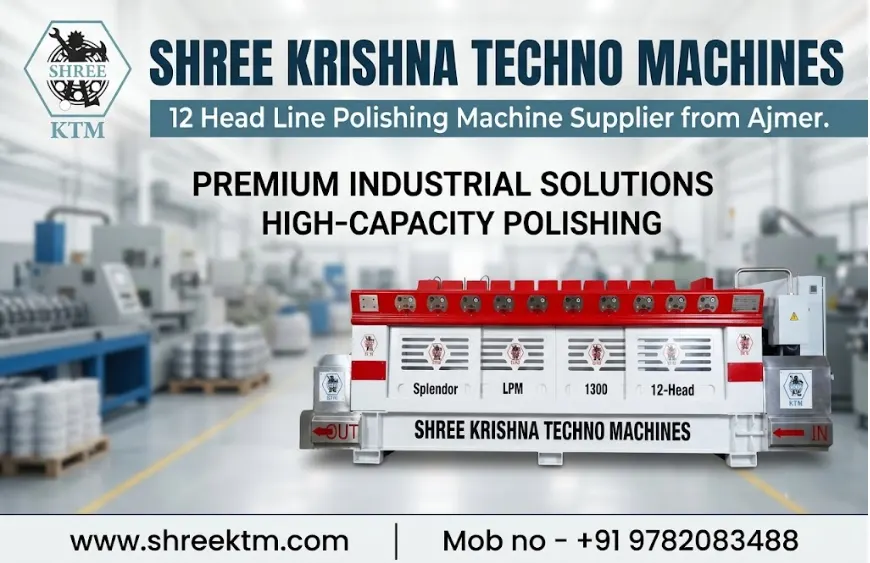 Advanced 12 Head Line Polishing Machine for Stone Processing | Shree Krishna Techno Machines